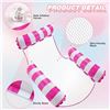 Image 7 : 2-Pack of Inflatable Pool Float Lounge Chairs/Water Pool Float Hammocks - Blue/Pink - New