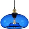 Image 1 : 11" Dark Blue Glass Pendant Light/Hanging Ceiling Light - New in Box!