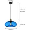 Image 2 : 11" Dark Blue Glass Pendant Light/Hanging Ceiling Light - New in Box!