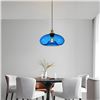Image 3 : 11" Dark Blue Glass Pendant Light/Hanging Ceiling Light - New in Box!