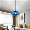 Image 6 : 11" Dark Blue Glass Pendant Light/Hanging Ceiling Light - New in Box!