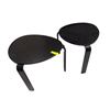 Image 1 : Set of 2 IKEA KYRRE Black Triangular Side Tables - Stackable Birch Veneer Three-Leg Design