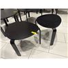 Image 2 : Set of 2 IKEA KYRRE Black Triangular Side Tables - Stackable Birch Veneer Three-Leg Design