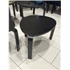 Image 3 : Set of 2 IKEA KYRRE Black Triangular Side Tables - Stackable Birch Veneer Three-Leg Design