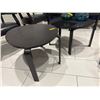 Image 2 : Set of 2 IKEA KYRRE Black Triangular Coffee Tables - Stackable Birch Veneer Three-Leg Design