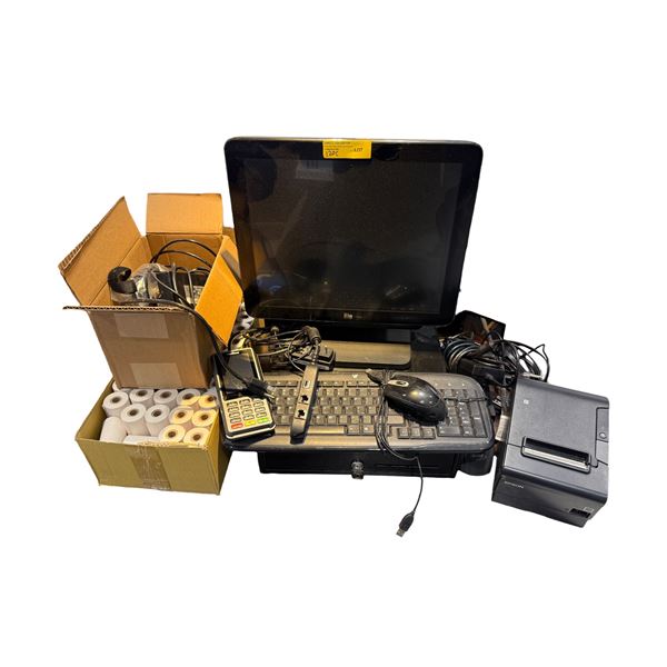Complete Elo Touch POS System Bundle - All-in-One Terminal, Epson Printer, Cash Drawer with key & Sc