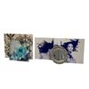 Image 1 : Mixed Wall Decor Lot - Ornate Silver Mirror, Abstract Floral & Salon-Themed Canvas Art