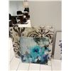 Image 4 : Mixed Wall Decor Lot - Ornate Silver Mirror, Abstract Floral & Salon-Themed Canvas Art