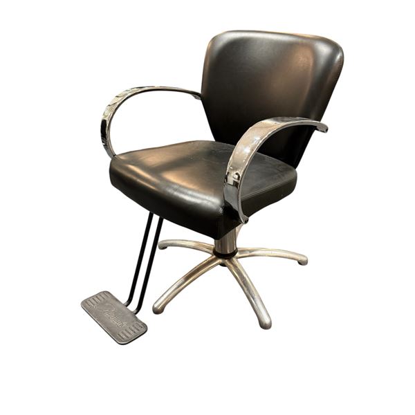 Amilie Foot Pedal Adjustable Salon Styling Arm Chair with Footrest