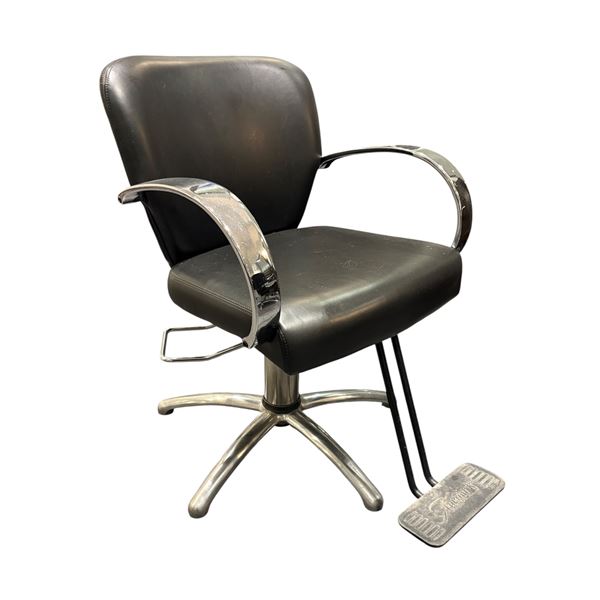 Amilie Foot Pedal Adjustable Salon Styling Arm Chair with Footrest