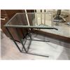 Image 2 : Set of 4 Black Metal C-Frame Side Tables - Smoked Glass & Granite Style Tops