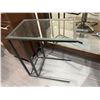 Image 2 : Set of 5 Black Metal C-Frame Side Tables - Smoked Glass & Granite Style Tops
