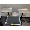 Image 3 : 4 Professional Aluminum Salon Service Trays - Adjustable Rolling Color Stations