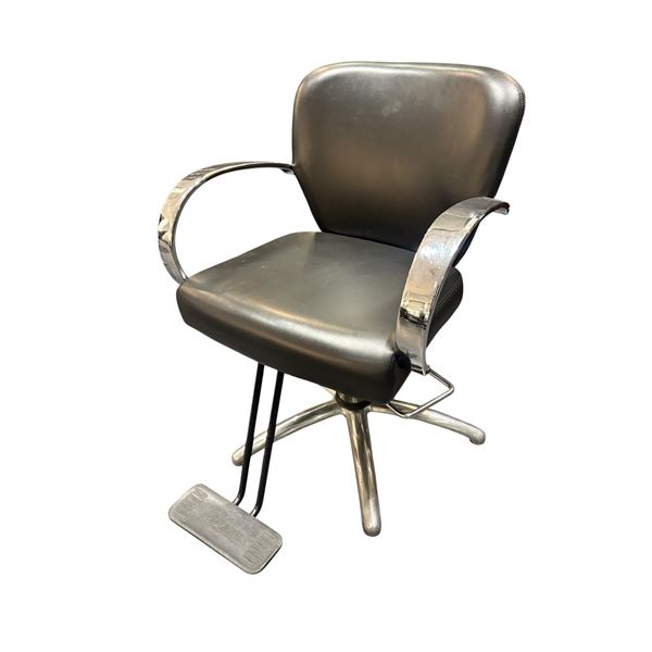 Amilie Foot Pedal Adjustable Salon Styling Arm Chair with Footrest