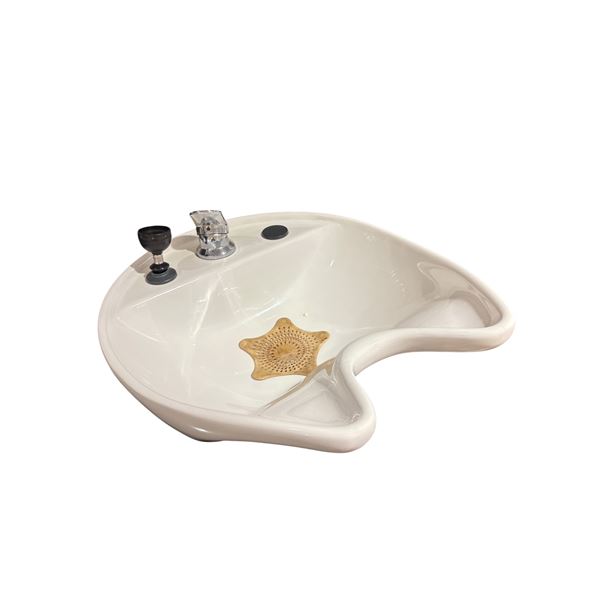 Professional White Ceramic Tilting Shampoo Bowl with Fixtures