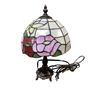 Image 1 : Tiffany-Style Stained Glass Table Lamp, H13"