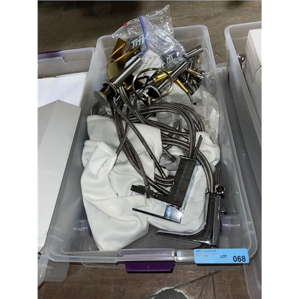 Bin of New Ollie Nickel Faucets - without box
