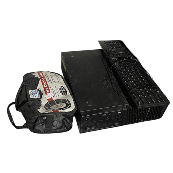 Desktop Computer with Keyboard & Tire Traction Cables