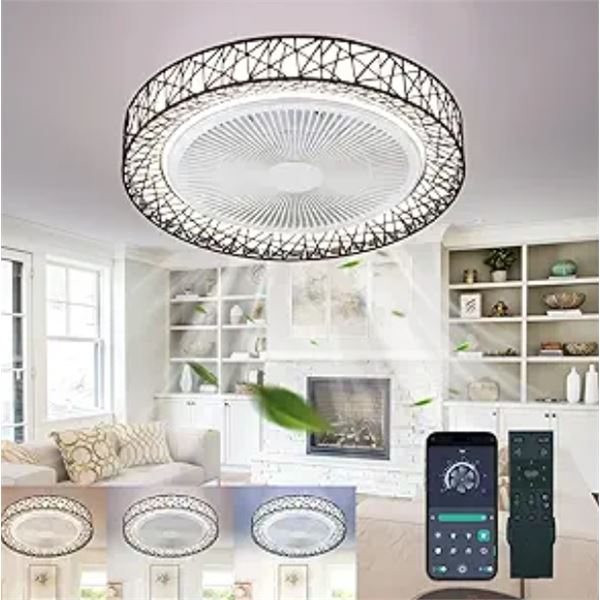 New - BvenuBigLite LED Fan Light  (WS-FPZ170-50R-BK)