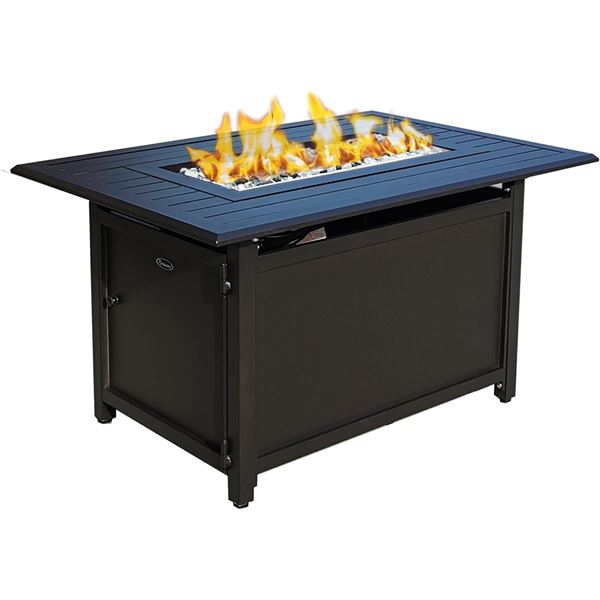 New - Rectangle Aluminum Fire Table, Black - RV:$1499 CAD (FP-341-BK)