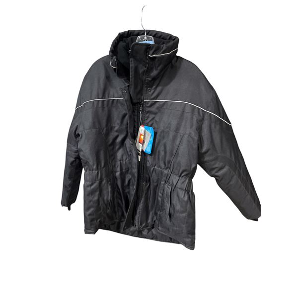 New West Coast Leather Black Snow Jacket (Size L) - Unisex (3M Thinsulate with Scotchlite reflective