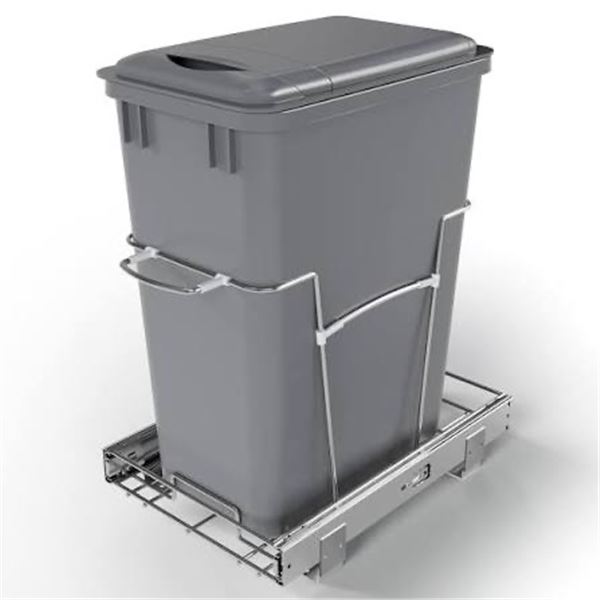 Group of 2 - New 35-Quart Double Pull-Out Trash Can Under Cabinet