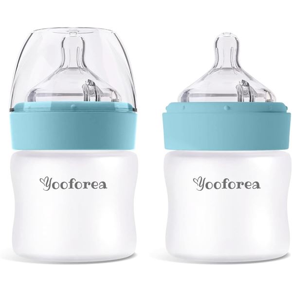 New - Yooforea Silicone Glass Baby Bottle - 36-Pcs 270ml*2 (various colour)
