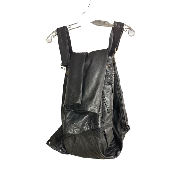 WCL Black Leather-style Motorcycle Pants (Size M)