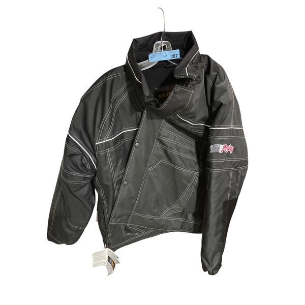 New West Coast Leather Black Snow Jacket (Size S) - Unisex (3M Thinsulate with Scotchlite reflective