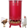 Image 1 : New - Solution4Patio 65 LB Large Free Standing Chicken Feeding Barrel, Red - $169 CAD (X004NUGDW3)