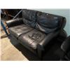Image 2 : Black Leather Loveseat, H34" x W61" x 36"