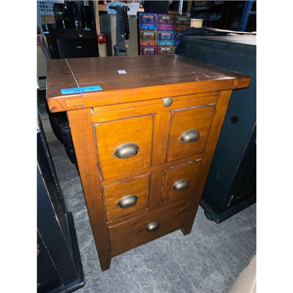 Rustic Brown Wood Storage Cabinet, H30" x W19.5" x D15.5"