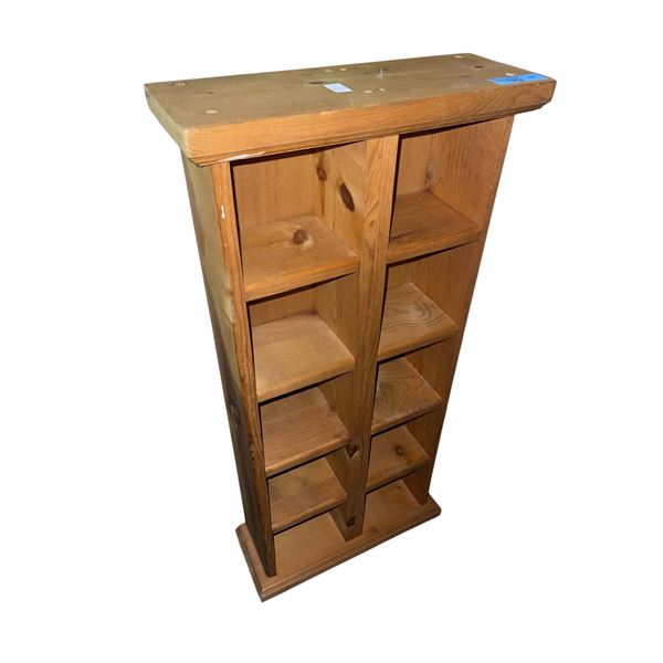 Natural Wood 10-Compartment Cubby Organizer Shelf, H36" x W17" x D6.5"