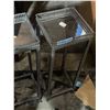 Image 2 : Pair of Metal Nesting Tables with Mirror Tops, H24" x 8" x 8" Each