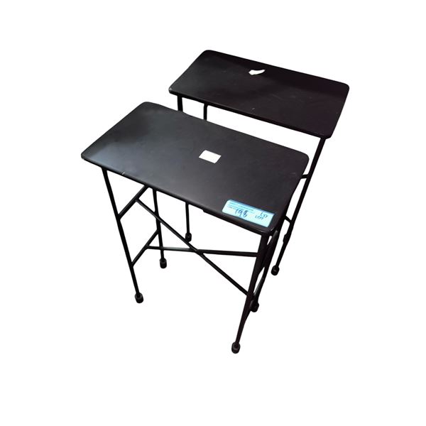 Pair of Black Metal Accent Tables, H24" x W14" x D8"