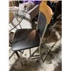 Image 3 : Round Glass-Top Table (H36" x Dia. 41") with 2 Matching Height Chairs (H41" Each)