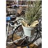 Image 2 : Decorative White Metal Bicycle Planter, Approx. 21" x 33"