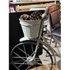 Image 3 : Decorative White Metal Bicycle Planter, Approx. 21" x 33"