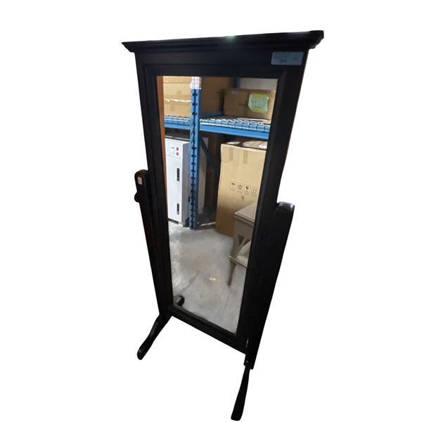 Large Black Rectangular Framed Wall Mirror, H61' x W28"