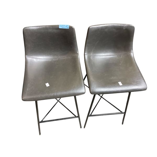 2-Pcs Dark Grey Counter Stools (H34" Each)