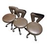 Image 1 : 3-Pcs Brown Rolling Office Chairs (H24" Each) - As-Is
