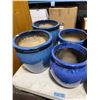 Image 3 : 7-Pcs Blue and Green Ceramic Planters - Various Sizes