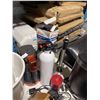 Image 4 : Group of Misc Household Items - Keurig Coffee Maker, Fire Extinguishers, Panasonic Phone, Desk Lamp,