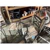 Image 2 : Round Glass-Top Dining Table (H29" x Dia. 44") with 3 Matching Chairs