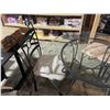 Image 3 : Round Glass-Top Dining Table (H29" x Dia. 44") with 3 Matching Chairs