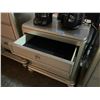 Image 3 : Champagne-Finished 3-Drawer Nightstand, H30" x W25" x D19" (Wear on Top and edge)