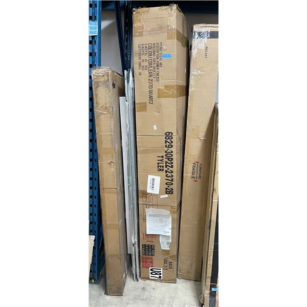 Group of Furniture Parts: Table Tops, Sofa Parts, and Bed Slats (Various Brands & Sizes)
