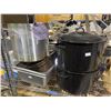 Image 1 : Group of Large Stock Pots, and Baking Trays, and Serving Trays