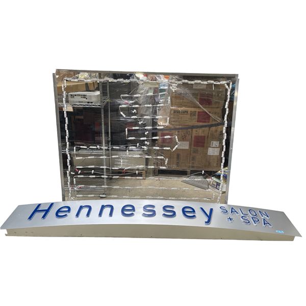 2 Hennessy Salon LED Signs,  H14"xW108" & H55" x W67"
