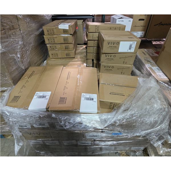 Pallet of New VIVO Dual Monitor Desk Mounts (Mixed Models Includes: V002L & V038W, V002W)